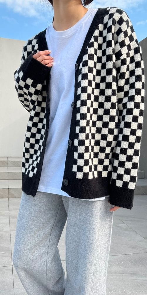 IMAGINE - Korean Children Fashion - #Kfashion4kids - Checker Board Cardigan