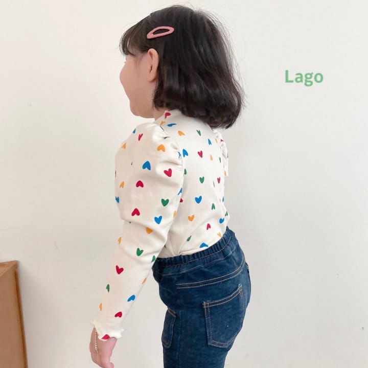 LAGO - Korean Children Fashion - #Kfashion4kids - Heart Tee Cream