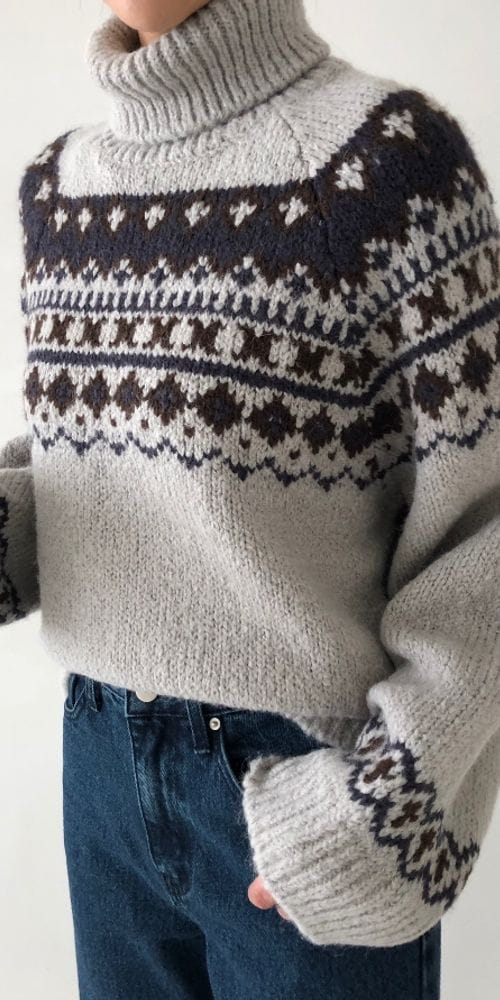 LAVE - Korean Children Fashion - #Kfashion4kids - Serin Jacquard Turtleneck Tee - 2