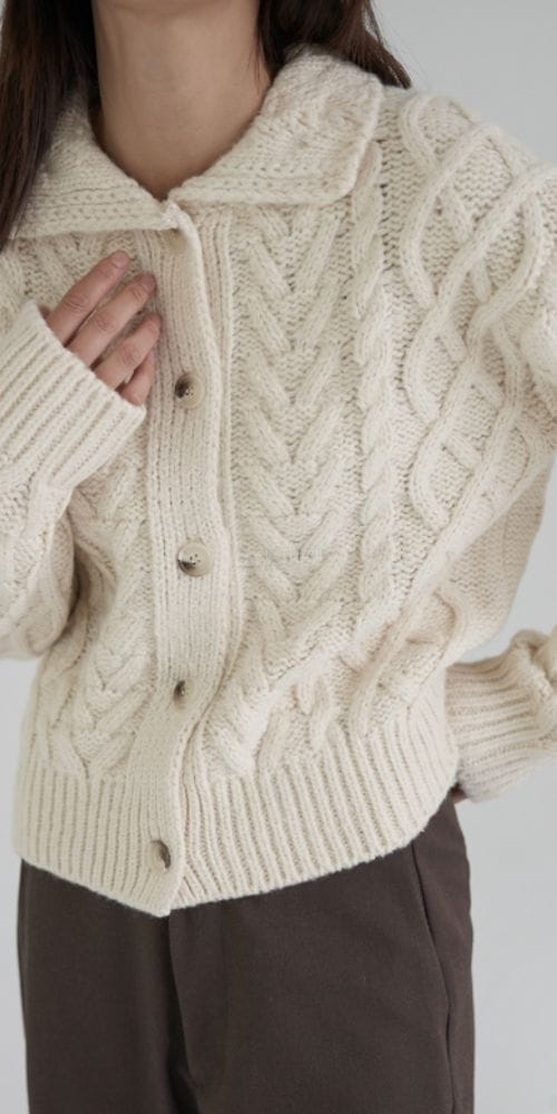 LAVE - Korean Children Fashion - #Kfashion4kids - Twist Collar Cardigan - 2