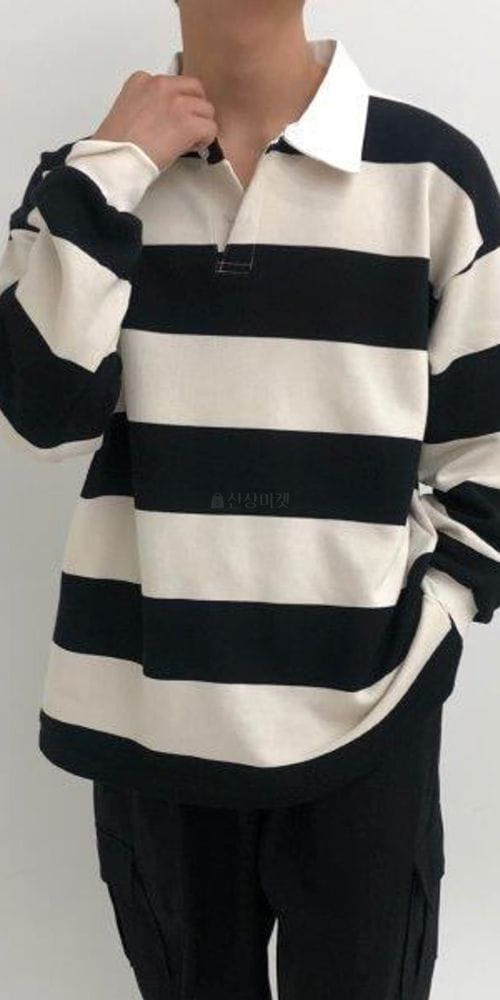LE REVE - Korean Children Fashion - #Kfashion4kids - Fleece Stripes Collar Tee - 3