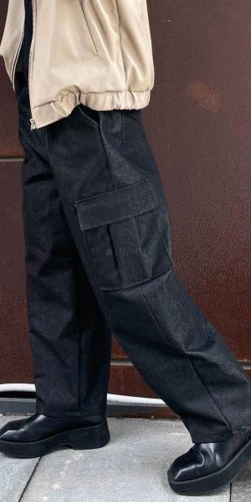 LE REVE - Korean Children Fashion - #Kfashion4kids - Denim Wide Cargo Pants - 2