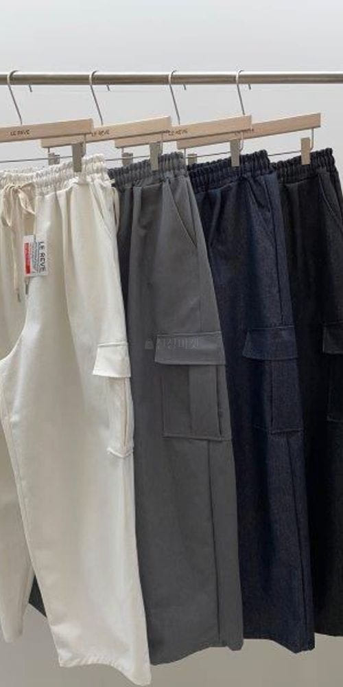 LE REVE - Korean Children Fashion - #Kfashion4kids - Denim Wide Cargo Pants - 4