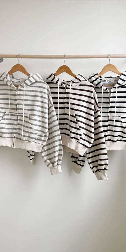 LEOPARD - Korean Children Fashion - #Kfashion4kids - Stripes Hoody Zip-up - 4