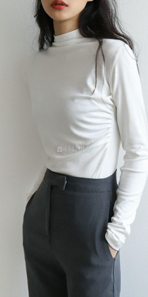 LIKE MORE - Korean Children Fashion - #Kfashion4kids - Drafe Turtleneck Tee - 3