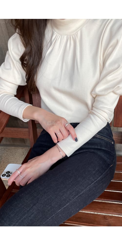 LIKE MORE - Korean Children Fashion - #Kfashion4kids - Half Puff Turtleneck Tee - 4