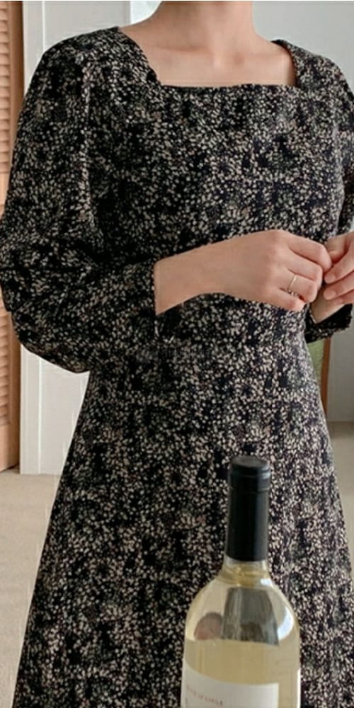LIKE MORE - Korean Children Fashion - #Kfashion4kids - Small Flower Pintuck Square One-piece - 3
