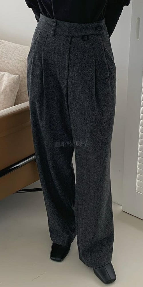 LIKE MORE - Korean Children Fashion - #Kfashion4kids - Herringbone Pintuck Pants