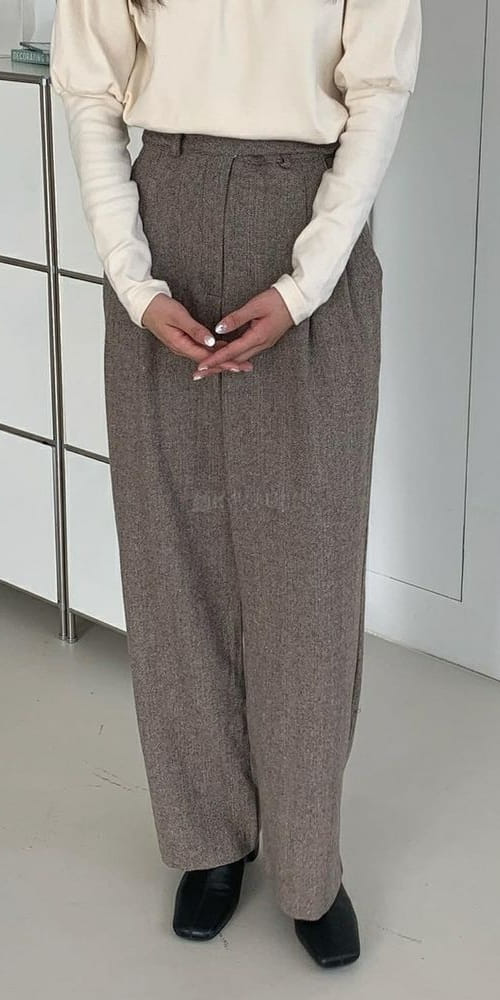 LIKE MORE - Korean Children Fashion - #Kfashion4kids - Herringbone Pintuck Pants - 4