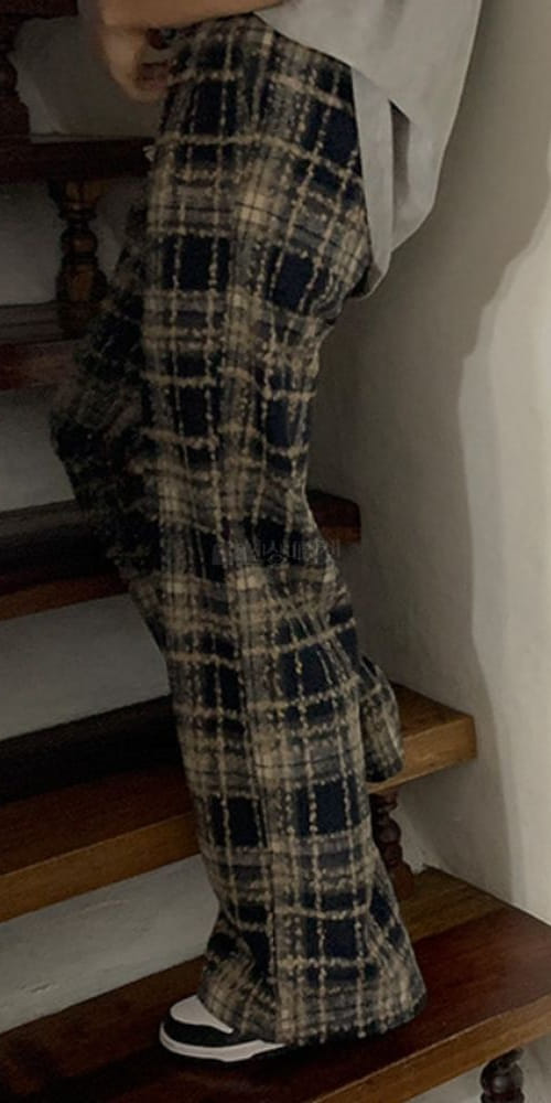 LIKE MORE - Korean Children Fashion - #Kfashion4kids - Check Pintuck Pants