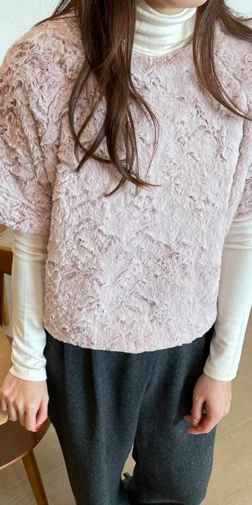 LIKE MORE - Korean Children Fashion - #Kfashion4kids - Shirt Sleeves Mink Blouse