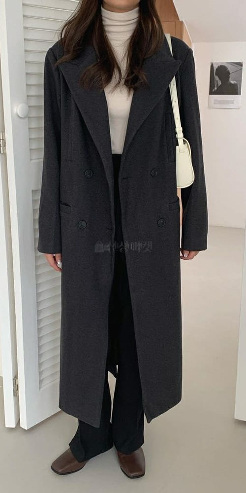 LIKE MORE - Korean Children Fashion - #Kfashion4kids - Herringbone Double Long Coat