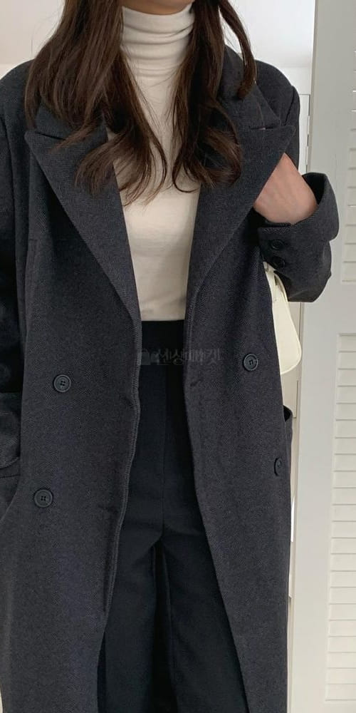 LIKE MORE - Korean Children Fashion - #Kfashion4kids - Herringbone Double Long Coat - 2