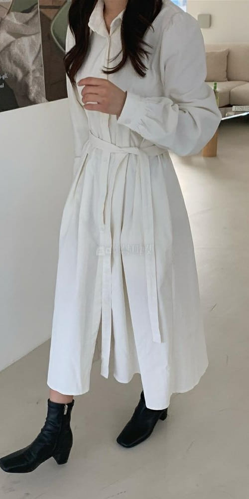LIKE MORE - Korean Children Fashion - #Kfashion4kids - Pintuck Shirt Long One-piece - 2