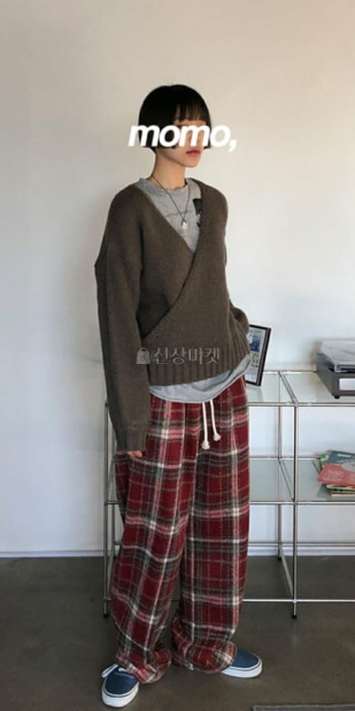 LIKE MORE - Korean Children Fashion - #Kfashion4kids - Merry Check String Pants