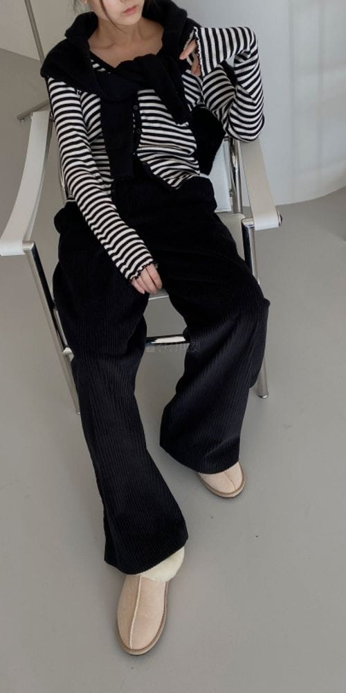 LOUNGE VERA - Korean Children Fashion - #Kfashion4kids - Vividd Rib Wide Pants - 2