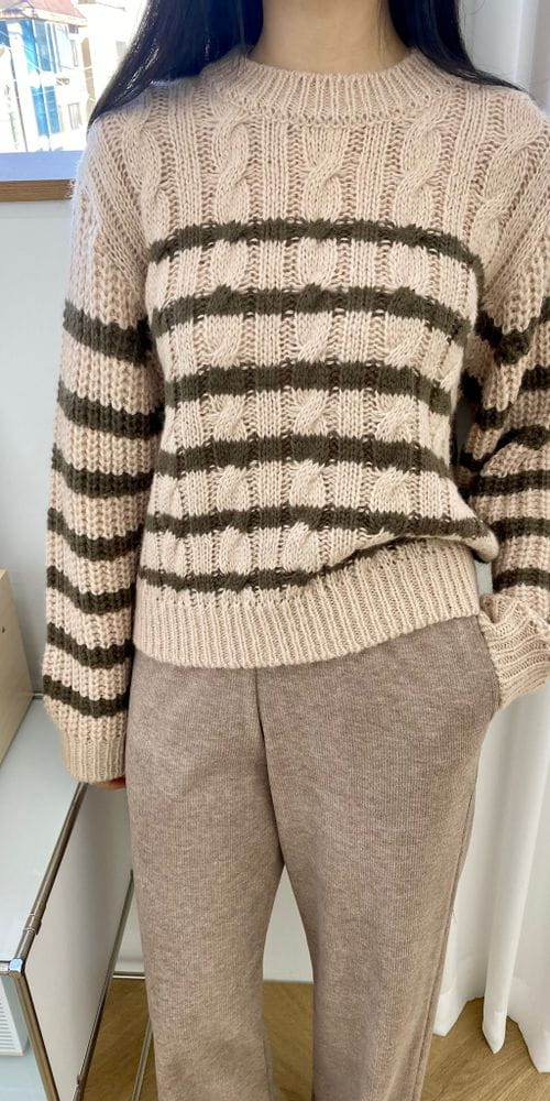 LUSTY - Korean Children Fashion - #Kfashion4kids - Berry Stripes Knit