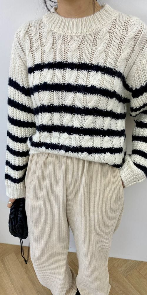 LUSTY - Korean Children Fashion - #Kfashion4kids - Berry Stripes Knit - 2