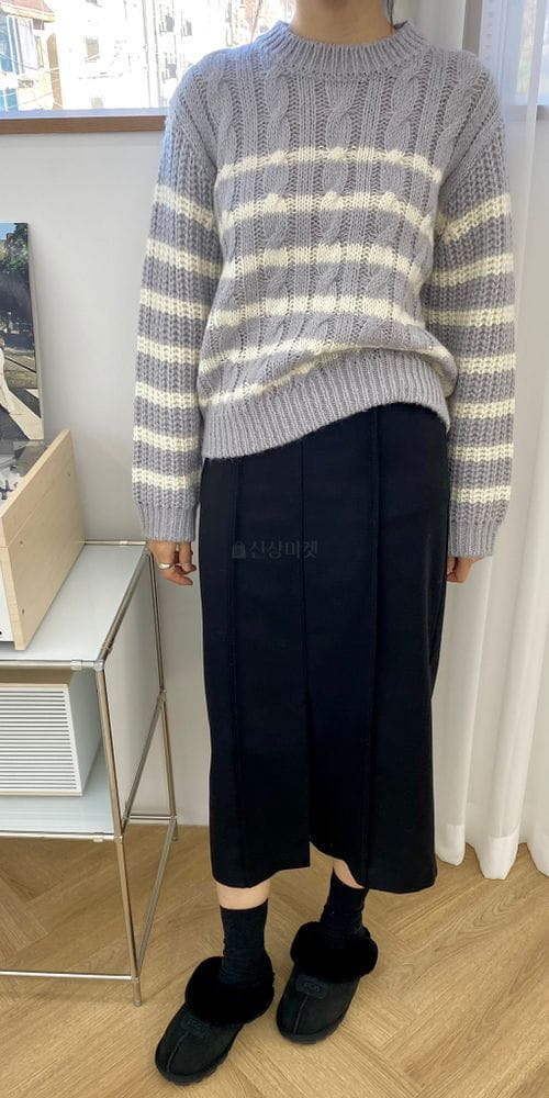 LUSTY - Korean Children Fashion - #Kfashion4kids - Berry Stripes Knit - 3