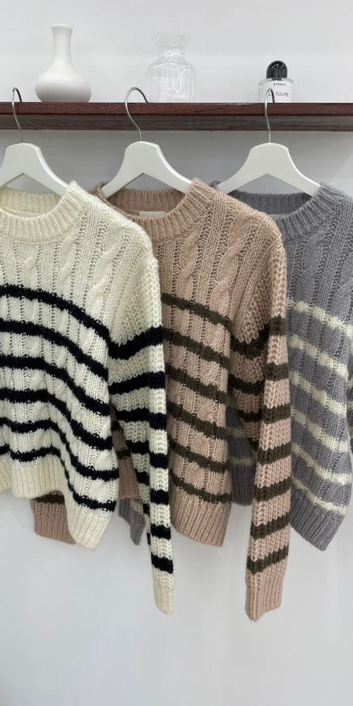 LUSTY - Korean Children Fashion - #Kfashion4kids - Berry Stripes Knit - 4