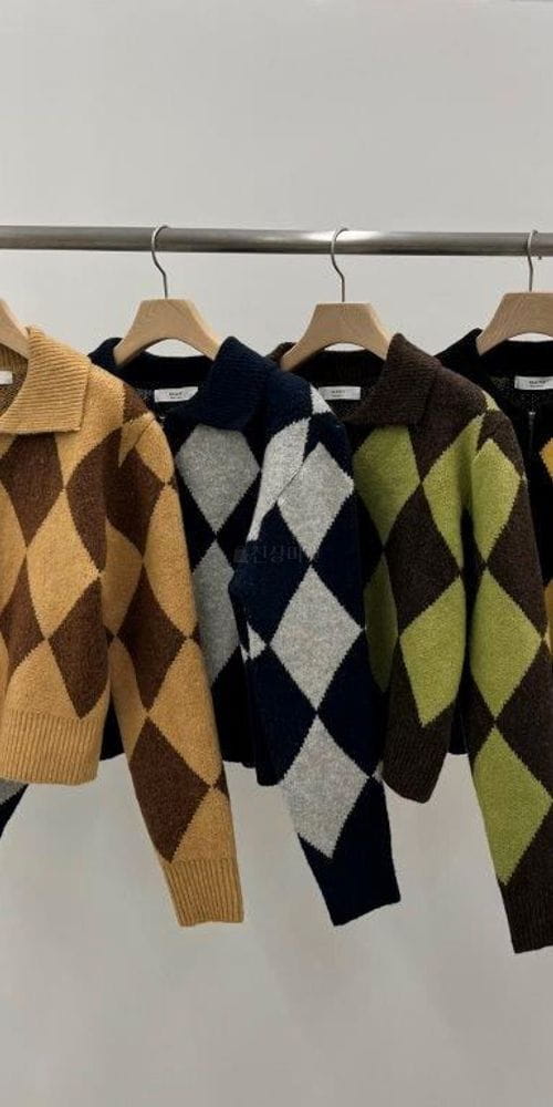 MAINT - Korean Children Fashion - #Kfashion4kids - Argyle Zip-up Jacket - 4