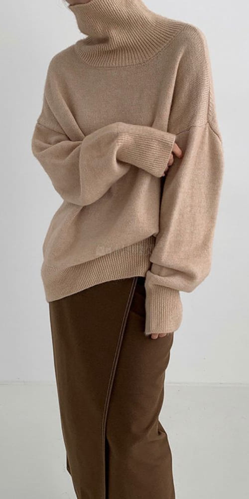 MANHATTAN - Korean Children Fashion - #Kfashion4kids - Loose Turtleneck Tee