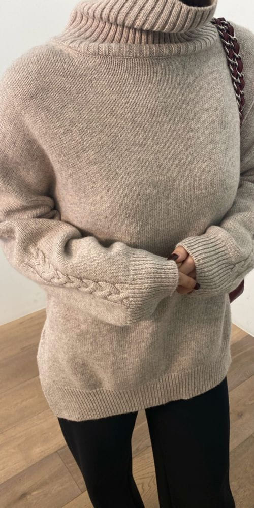 MERRY J - Korean Children Fashion - #Kfashion4kids - Sleeve Cable Turtleneck - 2