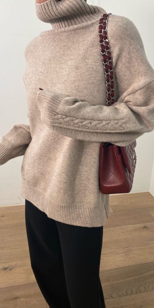 MERRY J - Korean Children Fashion - #Kfashion4kids - Sleeve Cable Turtleneck - 3