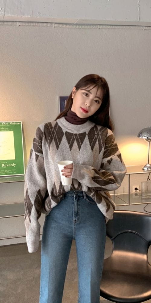 MOCHA - Korean Children Fashion - #Kfashion4kids - Cash Argyle Knit Tee - 2