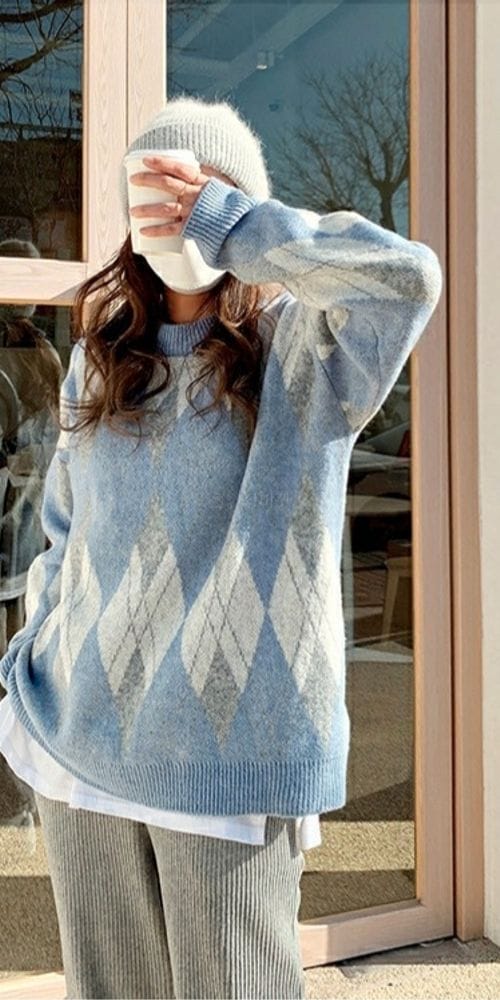 MOCHA - Korean Children Fashion - #Kfashion4kids - Cash Argyle Knit Tee - 3