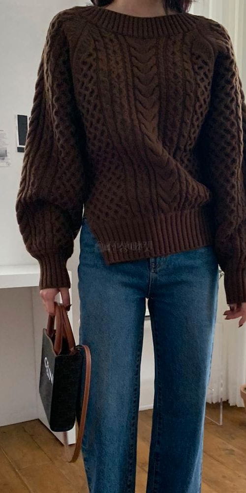 MOI - Korean Children Fashion - #Kfashion4kids - Wool Cable Knit Tee