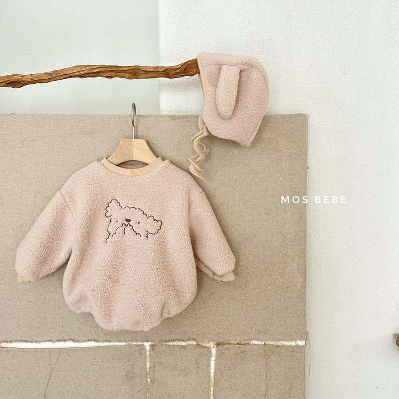 MOS BEBE - Korean Children Fashion - #Kfashion4kids - Cozy Poodle Bodysuit with Bonnet