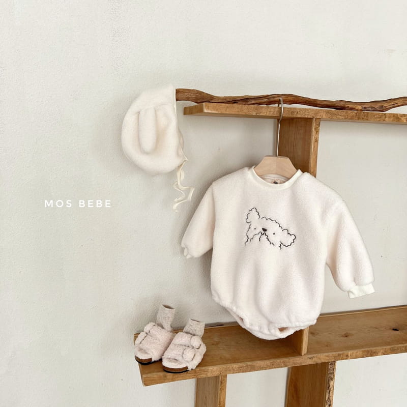 MOS BEBE - Korean Children Fashion - #Kfashion4kids - Cozy Poodle Bodysuit with Bonnet - 2