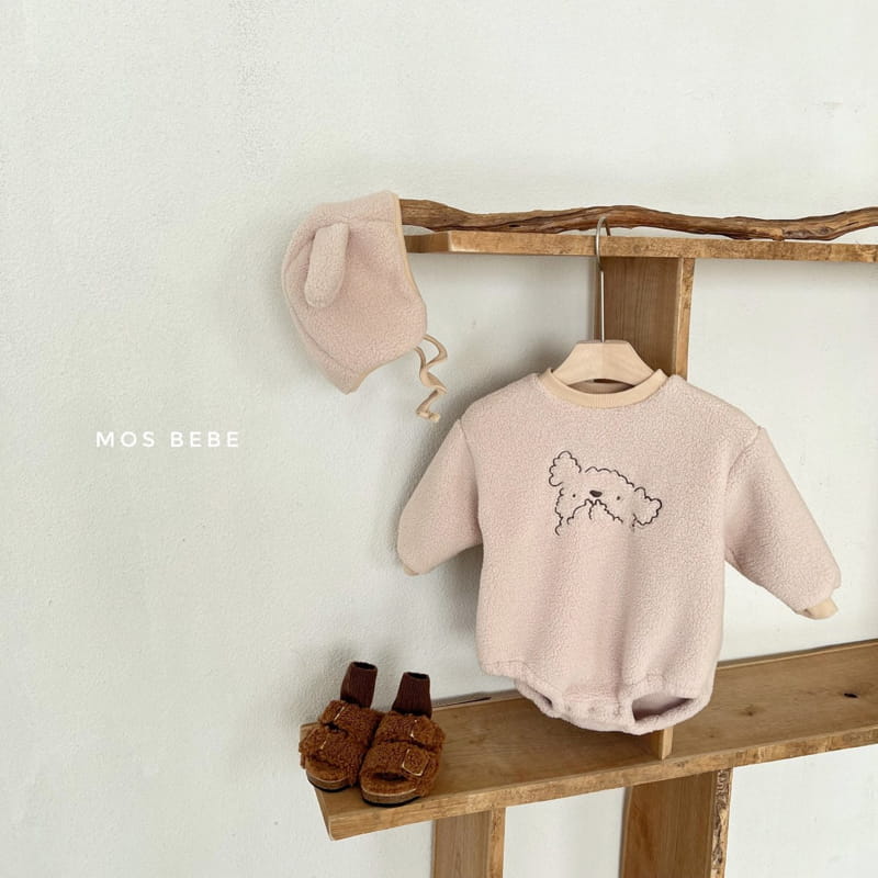 MOS BEBE - Korean Children Fashion - #Kfashion4kids - Cozy Poodle Bodysuit with Bonnet - 3