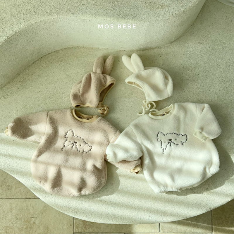 MOS BEBE - Korean Children Fashion - #Kfashion4kids - Cozy Poodle Bodysuit with Bonnet - 6