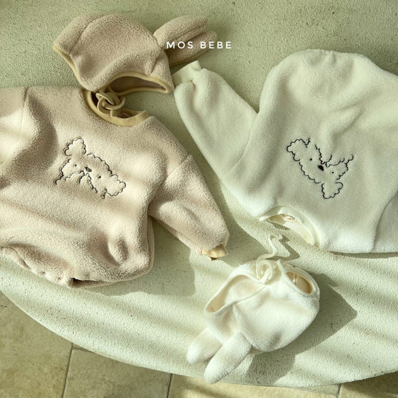 MOS BEBE - Korean Children Fashion - #Kfashion4kids - Cozy Poodle Bodysuit with Bonnet - 8