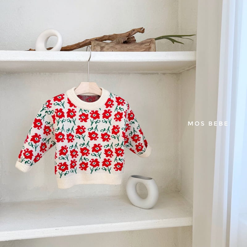 MOS BEBE - Korean Children Fashion - #Kfashion4kids - Hubis Flower Knit Tee - 3