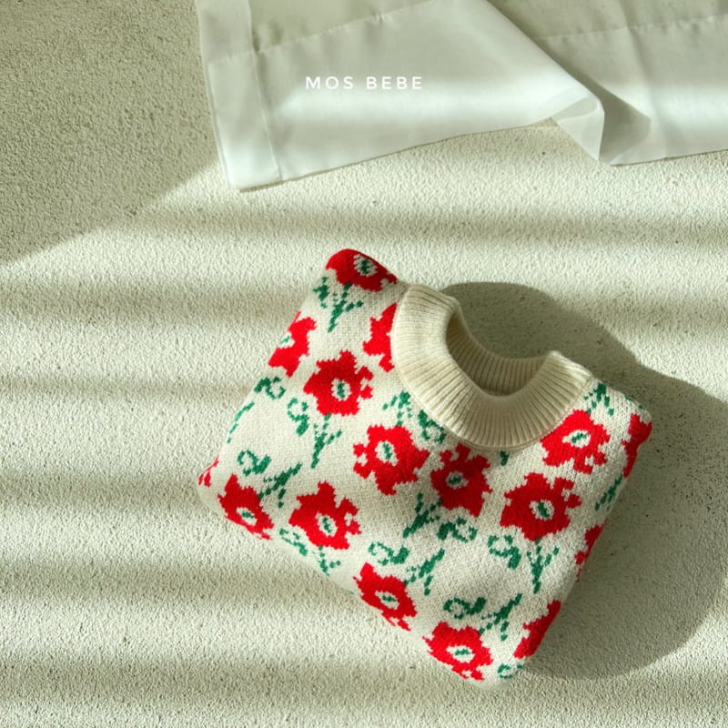 MOS BEBE - Korean Children Fashion - #Kfashion4kids - Hubis Flower Knit Tee - 9