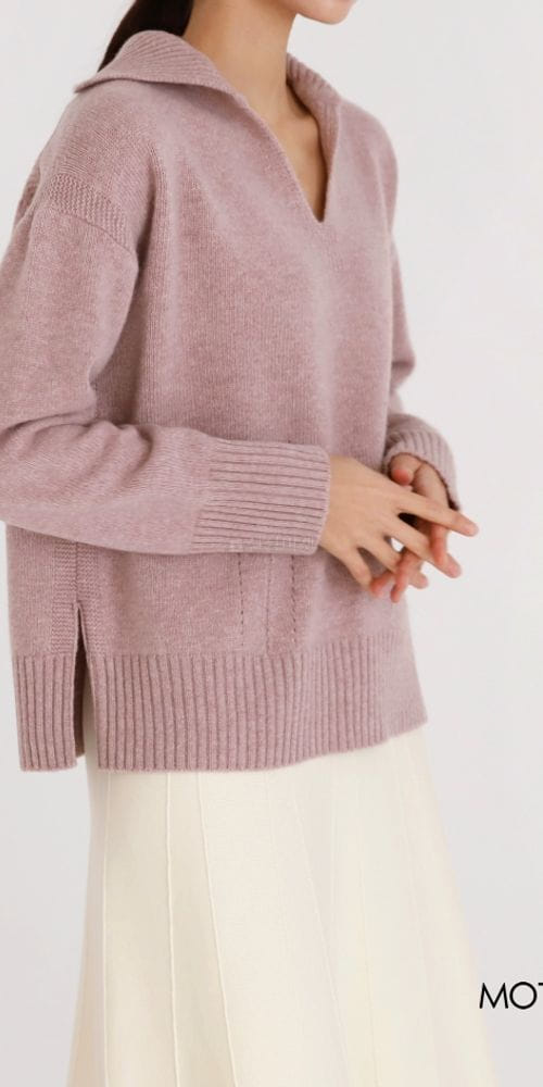 MOTIVE - Korean Children Fashion - #Kfashion4kids - Cash Way Collar Knit Tee - 6