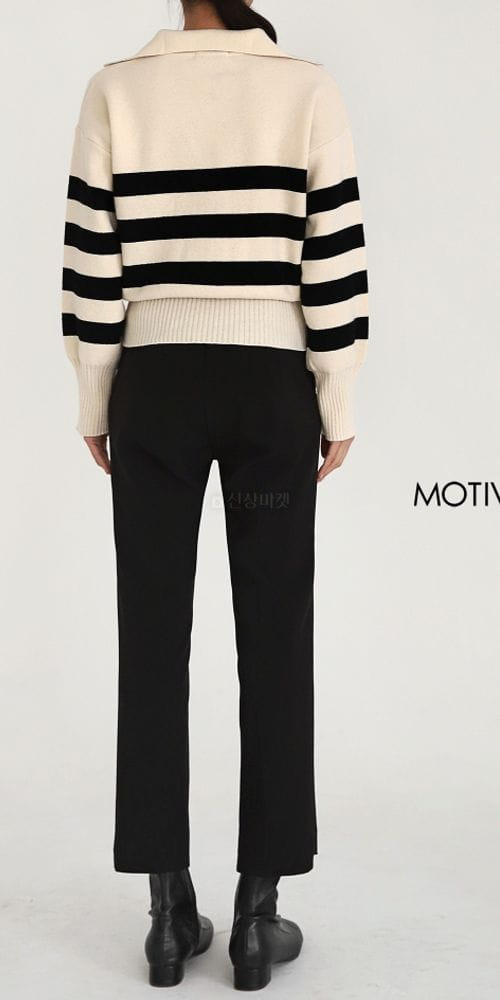MOTIVE - Korean Children Fashion - #Kfashion4kids - Cash Robin Stripes Knit Tee - 2