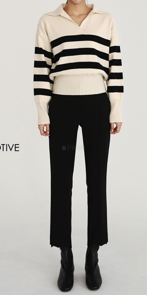 MOTIVE - Korean Children Fashion - #Kfashion4kids - Robin Stripes Knit Tee