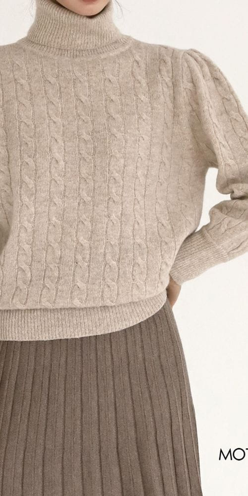 MOTIVE - Korean Children Fashion - #Kfashion4kids - Alpaca Cable Turtleneck Tee - 2