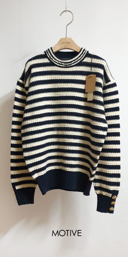 MOTIVE - Korean Children Fashion - #Kfashion4kids - Roren Stripes Knit Tee - 2