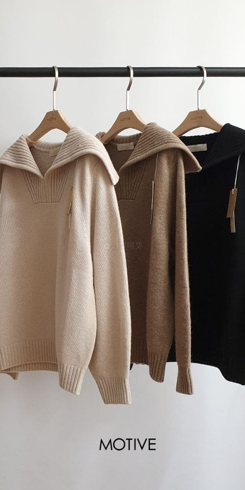 MOTIVE - Korean Children Fashion - #Kfashion4kids - Cash Bang Collar Knit Tee - 3