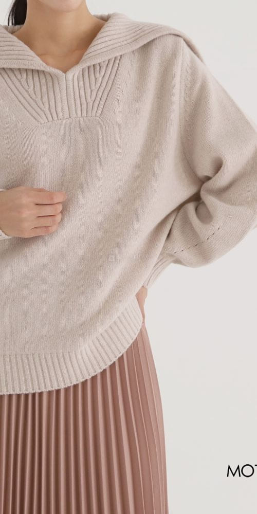 MOTIVE - Korean Children Fashion - #Kfashion4kids - Cash Bang Collar Knit Tee - 4