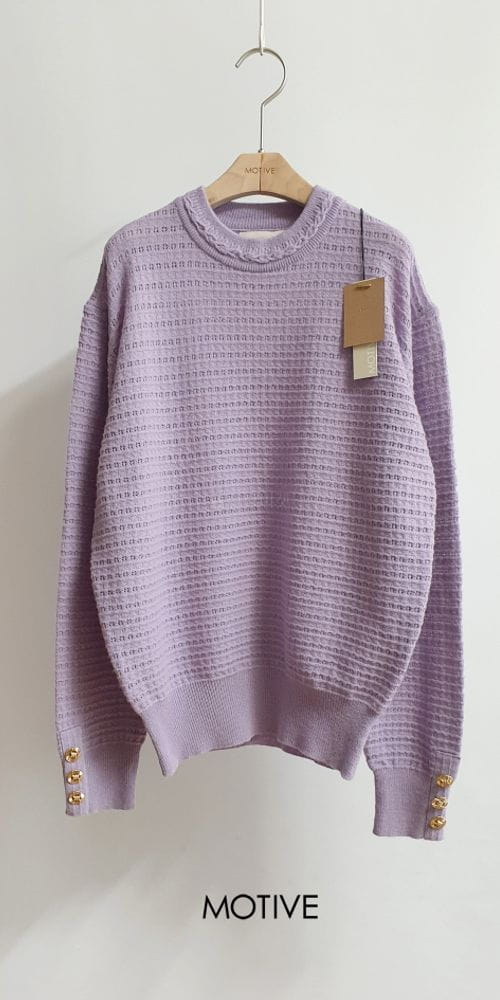 MOTIVE - Korean Children Fashion - #Kfashion4kids - Mer Button Round Knit Tee - 2