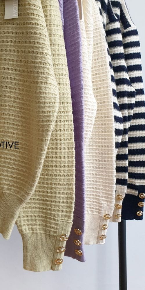 MOTIVE - Korean Children Fashion - #Kfashion4kids - Mer Button Round Knit Tee - 3