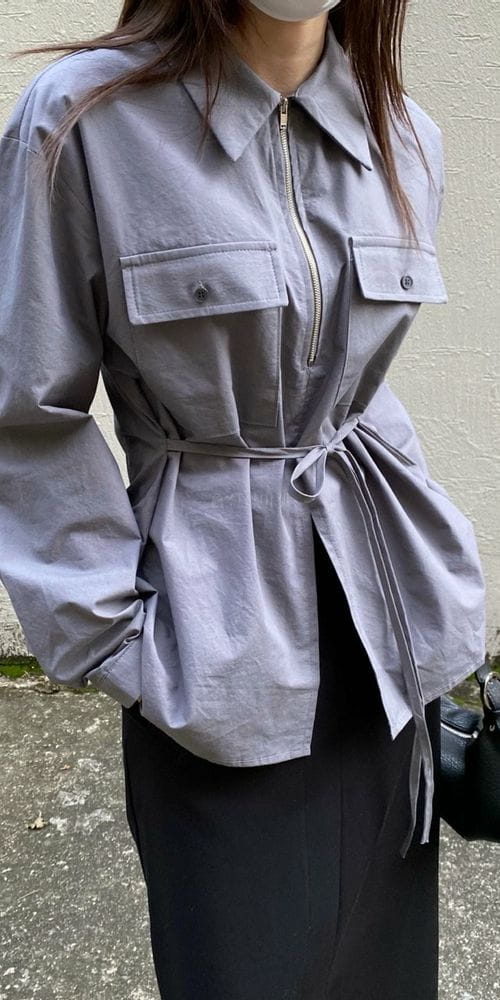 MSTORY - Korean Children Fashion - #Kfashion4kids - Zip-up Shirt