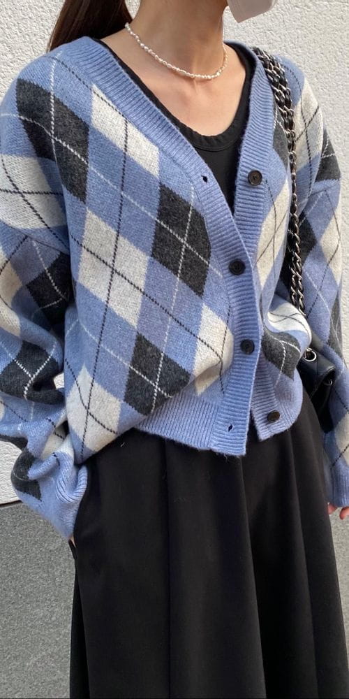 MSTORY - Korean Children Fashion - #Kfashion4kids - Argyle Cardigan
