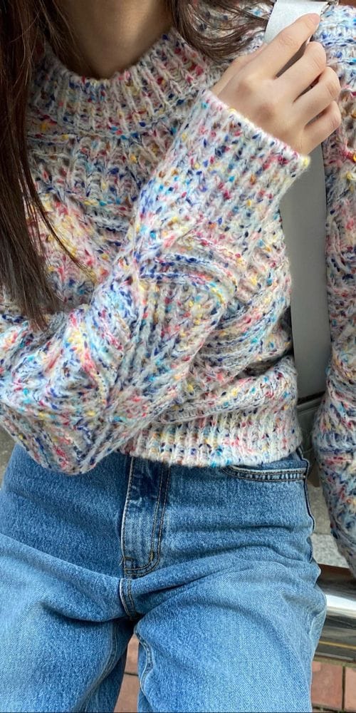 MSTORY - Korean Children Fashion - #Kfashion4kids - Rain Ska Round Knit Tee